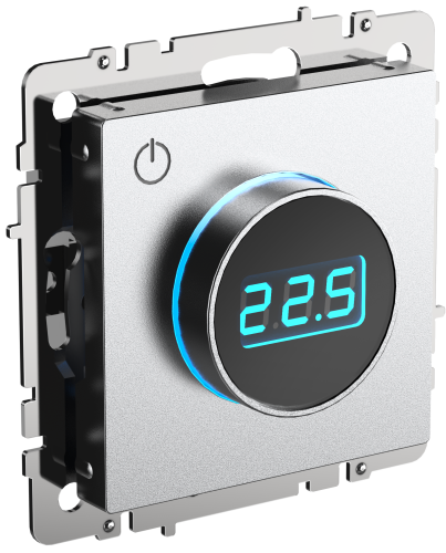 Термостат электронный с индикацией IEK Brite ТС10-1-БрА алюминий картинка